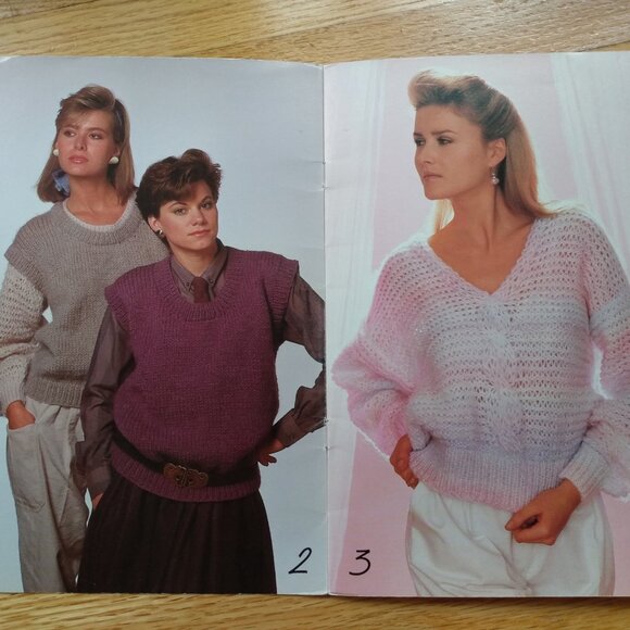 Vintage Sweaters Vests Knitting Pattern Book "Hurry Knits" Loose Fit Patons 464 - Picture 3 of 8